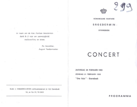 Voorkant programmaboekje concert 1993